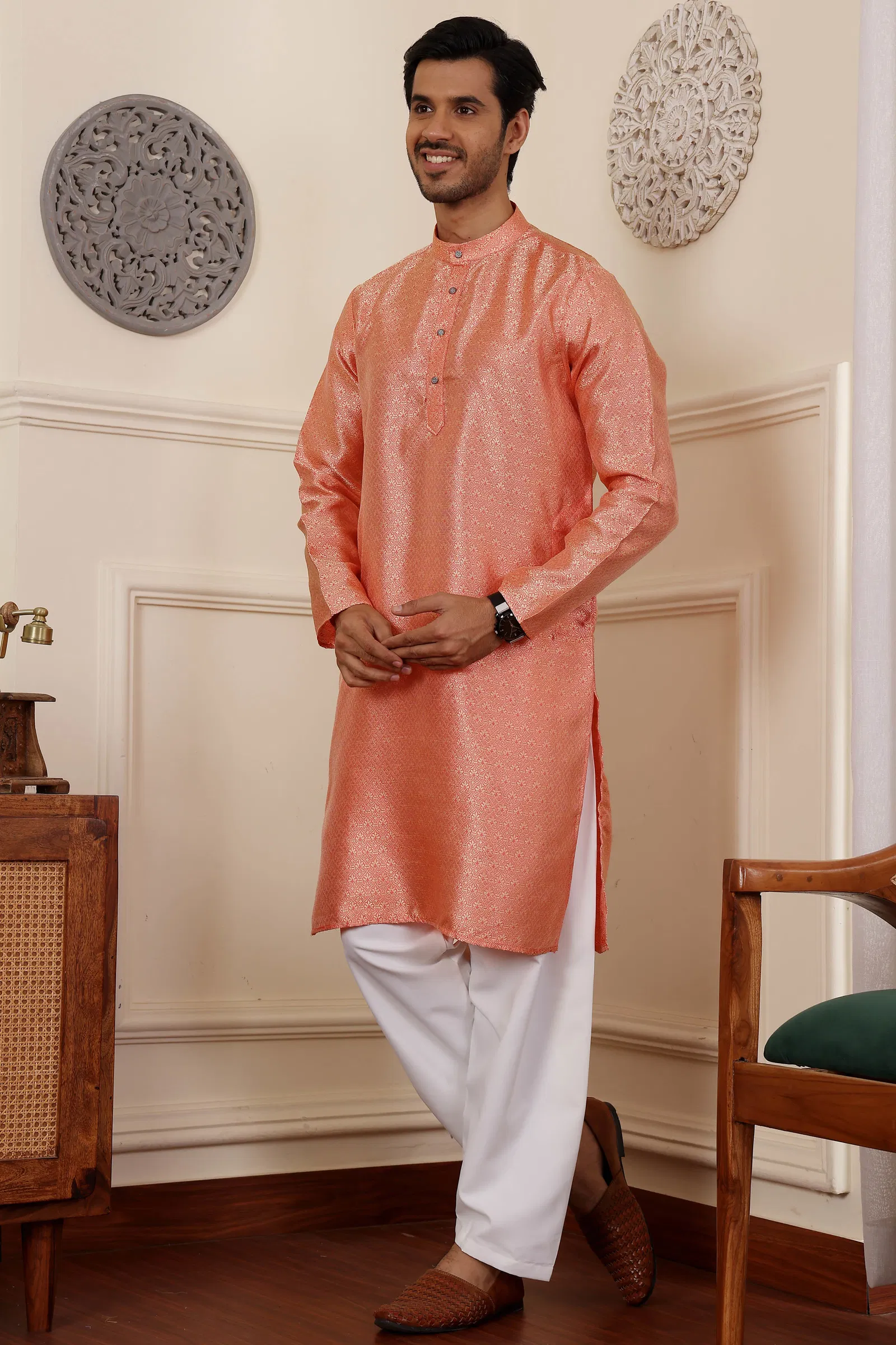Rw Viscose With Jacquard Kurta Pyjama Wholesale Clothing Suppliers In India